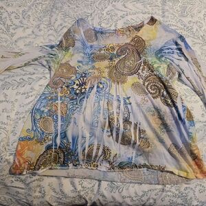 Bobbie Brooks Multicolor Paisley Blouse
